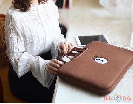 Túi Chống Sốc Macbook Laptop Gấu Brown Hàn Quốc 2019-1